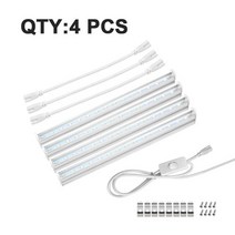 led식물등 식물조명 led줄조명30cm 57cm LED 성장 조명 T5 튜브 식물용 전체 스펙트럼 파이토램프 야채 꽃, 01 6W 30CM_01 US Plug, 04 4Pcs Tube