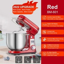 파운터 반죽기 biolomix 6l5l 스탠드 믹서 스테인레스 스틸 그릇 6-speed 주방 식품 블렌더 크림 계란 털 케이크 반죽 빵 제조기, 6리터 레드, 우리를, 6리터 레드