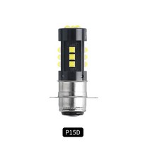 저렴한 12 볼트 LED 오토바이 헤드 라이트 전구 높은 낮은 빔 BA20D P15D-H6 스쿠터 세발 자전거, 한개옵션1, 03 P15D