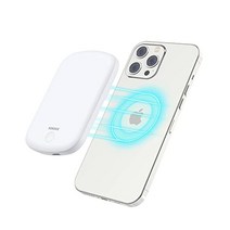 SINDOX 자기 무선 전원 은행 CC 케이블이 있는 가장 얇은 휴대용 충전기 5000mAh 아이폰 14 13 12 시리즈용 디자인 - 핑크