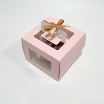 아이팩 미니케익 창상자 핑크 받침포함, 화이트, 50개