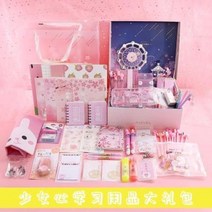 입학선물 볼펜 샤프 파카펜 문방구 인터넷 레드 세트 선물 벚꽃소녀 마음 학용품 개강 중학, 38 오일 레벨업 여성 벚꽃 선물세트 1