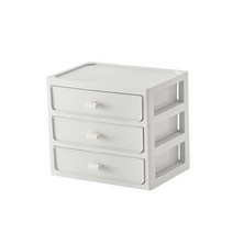 파스텔 책상위 미니서랍장 머리핀 소품정리함, 07 회색 3단, 1개