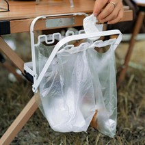 캠핑옷걸이행어 우드행어 Foldable Hanging Garbage Bag Shelf Holder Stand Rack for Camping, [01] Black