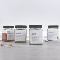 유리 사각 양념통380ml, 라벨없음, 라벨없음