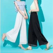 여성 쉬폰 밴딩 통바지