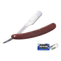 Liwuben 바버샵 면도기 수동 클래식 일자 빈티지 이발소 레트로 클래식 유니크 면도칼, D