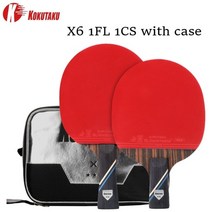 테니스 라켓 용품 악세사리 훈련 Ittf 인증 전문 탁구 2 pcs kokutaku x4 x5 x6 탁구 패들 박쥐 탄소 블레이드 여드름 고무, 네이비 블루