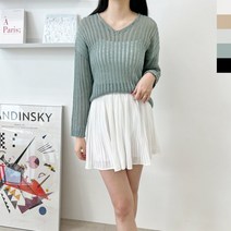 피턴진걸 ABB 1021 여자브이넥그물니트티