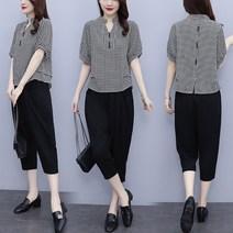 빅사이즈투피스 여성의류 여름옷 뚱뚱한 배가리기 슬림핏 바지세트 스타일리쉬 간지나는 뱃살커버 2639600502