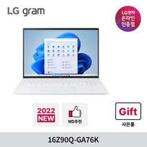 [푸마퓨처z11] LG NEW 그램 12세대 노트북 16Z90Q-GA76K, Windows11, 16GB, 512GB, 코어i7, 화이트