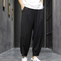 남자 여름 워싱 면바지 여름 휴가 스타일 여행 코디