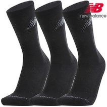 뉴발란스 [정품] 쿠션 크루 삭스 3팩 (LAS95363_BK), LAS95363_BK:S