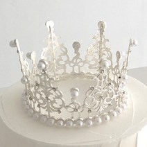 [당일배송] 하피블리 케이크 원형 토퍼 티아라, 1호진주티아라, 단품