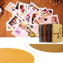 가죽커버 DIY 포토북 사진첩 스크랩북 티켓북, 갈색
