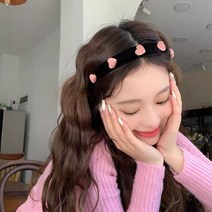 2/4p 한세트 우아한 핑크하트 블랙 벨벳머리띠 공주 프린세스 헤어밴드 연말파티머리띠 세면용 심플 복고 패션용품 사진촬영 선물용