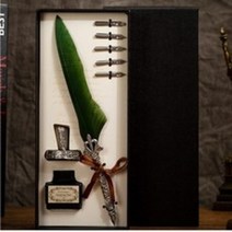 깃펜 깃털펜 캘리그라피 해리포터깃털펜 딥펜 만년필, 레드