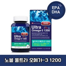 노블 울트라 오메가3 1200 EPA DHA 비타민D 건조한 눈 캐나다 117.11g, 90캡슐×1개