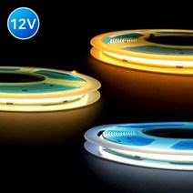 12V COB 면발광 LED바 비방수 5M/플렉시블 줄조명, COB 12V 비방수-6000K[화이트]