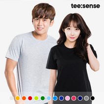 티센스 남녀공용 반팔 20수 라운드 티셔츠 면티