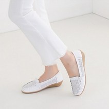 아이슈즈 여성용 가죽 펀칭 슬립온 로퍼단화 4cm 48147