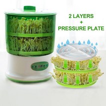콩나물재배기 지능형 콩나물 만드는 기계 자동 녹색 씨앗 성장 기계 건강 diy 콩나물 메이커, 판을 가진 2개의 층, 영국