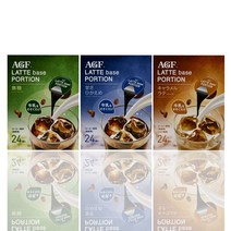 AGF LATTE base 포션커피 무가당 저당 카라멜오레 3종 대용량 24개입, 1봉, 저당 대용량 24개입