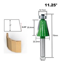 8mm 생크 챔퍼 라우터 비트 1 개 11.25 15 22.5 30 45 도 베벨 테두리 밀링 커터 목재 나무 가공 공작 기, 01 1pc - 11.25 Degree