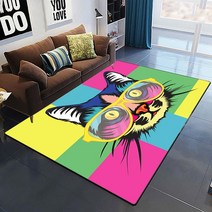 필라테스매트 홈트매트 요가매트 Cute cat carpet Yoga living room children's crawling mat doormat, 14 14_12 160cm by 230cm