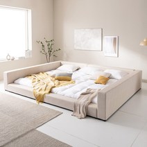 아씨방가구 리얼 2.5m 가드형 패밀리침대(40T독립), 그레이