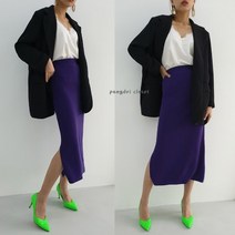 팡드리옷장 115 PANG20_ 봄 가을 여성 골지 H라인 롱 스커트 6컬러