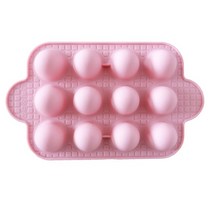 견고한 Silicone Mold Semi-Round Pearl Cake Ball Chocolate Epoxy Baking Tools Decoration, 01 011  pink
