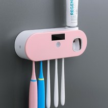 UV 세균 측정기 위생점검 배양 칫솔 살균기 치약 압착기 빛 항균 칫솔 박테리아 살균, 분홍색