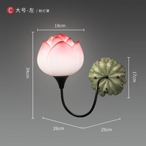 연꽃 한옥 실내 인테리어 실외 외부 벽등 꽃등 공단등, 큰 왼쪽 분홍색 갓