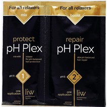 LIW 손상된 모발 복구용 pH 플렉스 컨디셔너 | 모든 유형에 적합 USA 미국, Relaxer double sachet steps 1