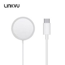 Linkvu V-12 맥세이프 호환 마그네틱 무선충전기, 단군쿠팡1 V12_무선충전기_화이트(사은품증정)