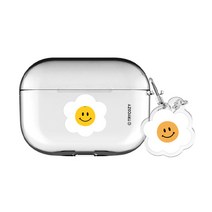 스마일 플라워 패턴 에어팟프로 / 에어팟프로2 클리어 케이스+키링 세트, AirPods Pro
