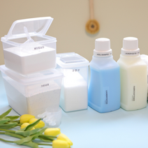 가루세제통 액체 세탁 세제 디스펜서 소분용기, 가루세제 투명용기- 1.3L