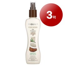 리암마켓 Biosilk 바이오실크 강아지용 실크 테라피 천연 코코넛 오일 함유 워터리스 목욕 스프레이 207ml 1팩, 3팩