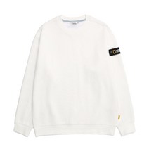 [국내매장판]내셔널지오그래픽 스탠다드 벨룩스 세미 오버핏 기모 맨투맨 WHITE N224USW901