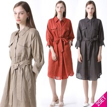 르오트 르오트 클래식 린넨 원피스+롱슬립 2종세트