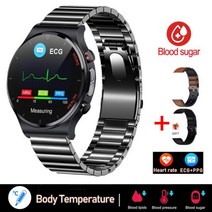 다이빙컴퓨터 남성용 혈당 ECG + PPG 스마트 워치 상가오 레이저 건강 심박수 혈압 피트니스 시계 IP68 스마트워치 2023 신제품, Black steel 3