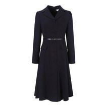 베스띠벨리 2022겨울 카라 버튼 플레어 벨티드 원피스2516NA