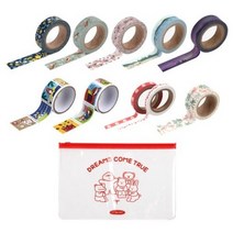 데일리라이크 디자인 마스킹테이프 10p + 파우치, 랜덤발송, 1세트