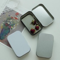철제 알루미늄 사각 틴케이스 3color [사탕 카드 소품 정리 수납 깡통 굿즈 양철 케이스], 실버, L