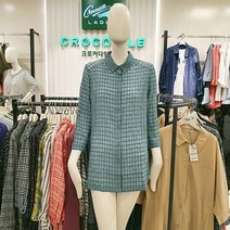 크로커다일레이디 세련된 체크 무늬 패턴 7부소매 남방 셔츠형 블라우스 뉴코아 인천점