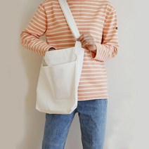 캔버스 학생 에코백 크로스 A4수납 사각 포켓 지퍼 가방