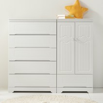 원퍼니처 아이비 서랍장800+옷장600(세트) 옷장, 화이트