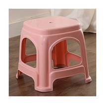 두꺼운 가정용 플라스틱 벤치 식탁 의자 욕실 커피 테이블 스툴 거실 가구 의자121530, Pink 29.5cm