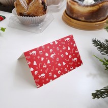 새담 TC515 크리스마스 레드 패턴 헤더택 10장 마들렌 휘낭시에포장